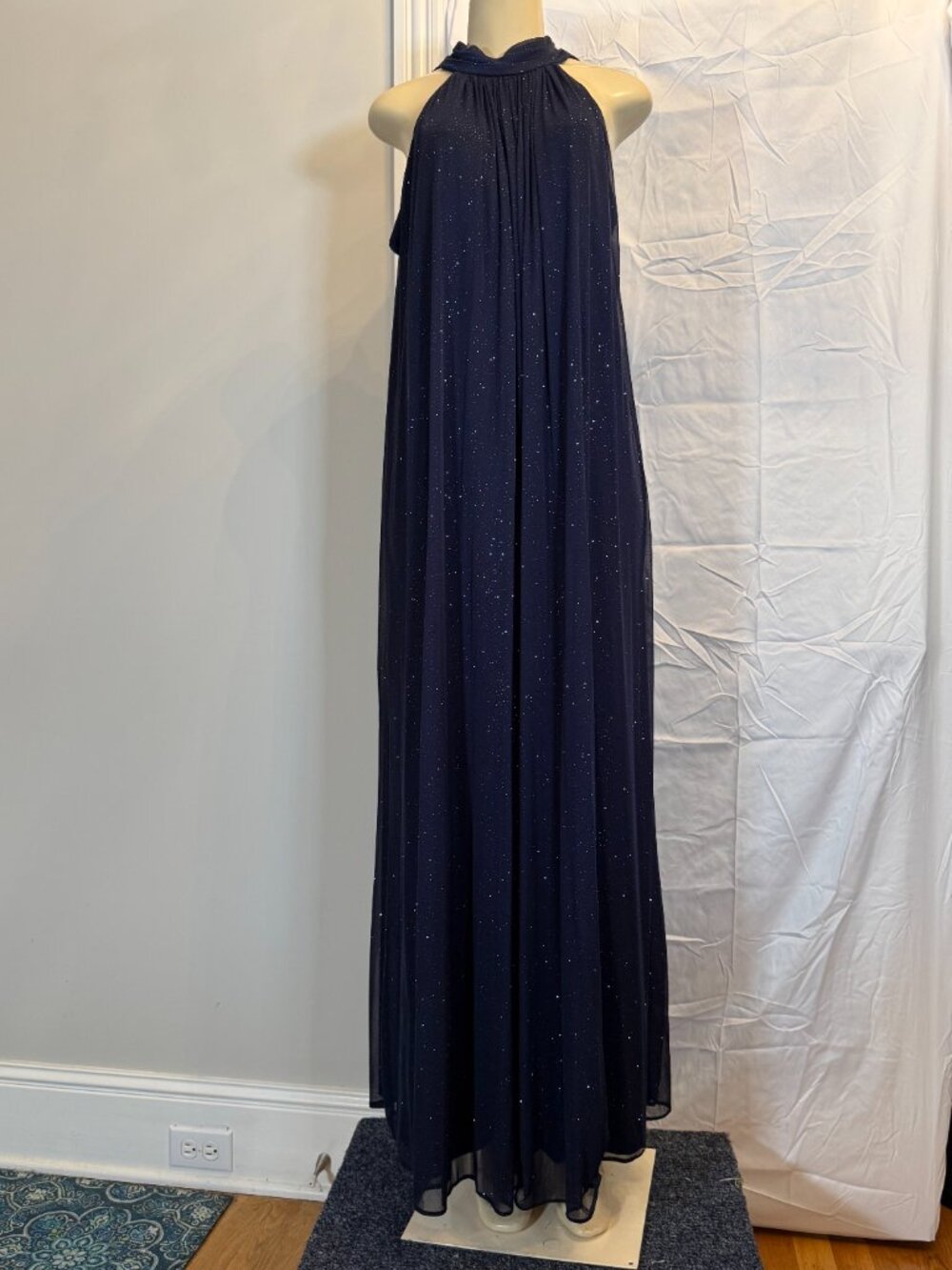 MSK Sparkling Navy Jumpsuit Women's 1X Worn once, excellent condition!